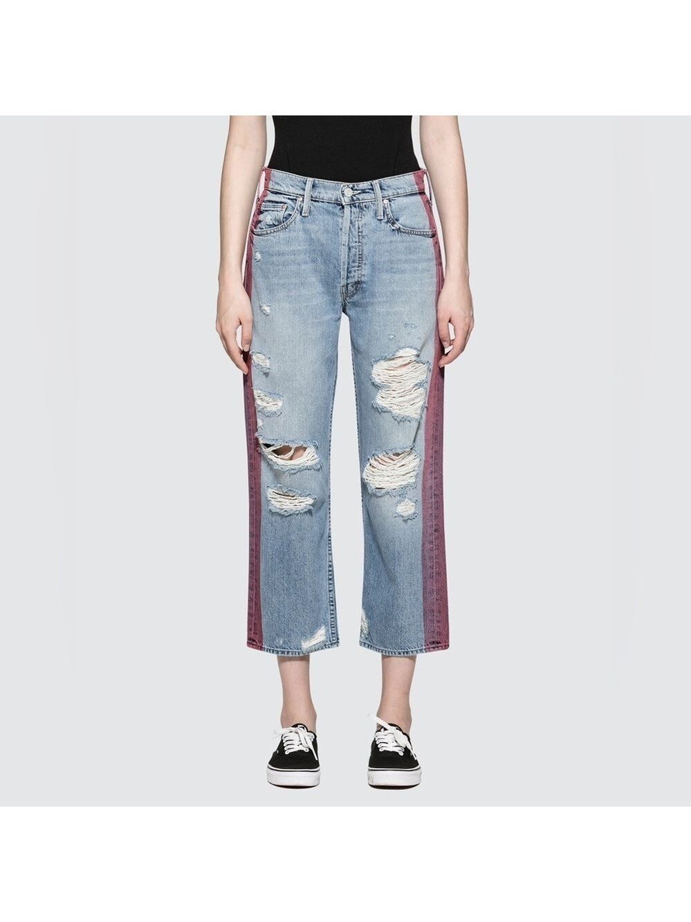 MOTHER The Thrasher Jeans in Striped Hanging By A Thread Sz 24